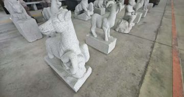 韶关芝麻白雕刻 十二生肖 异形雕刻