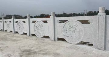 韶关芝麻白河道栏杆 石材栏杆