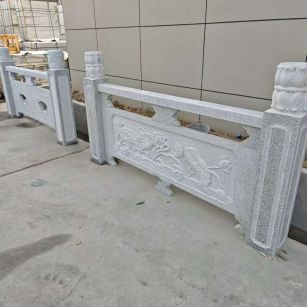 韶关芝麻白河道栏杆 石材栏杆
