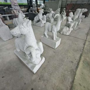 韶关芝麻白雕刻 十二生肖 异形雕刻