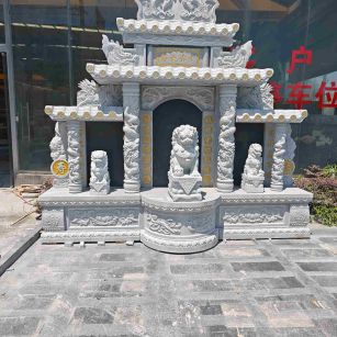 韶关芝麻白中国黑石材套墓 花岗岩墓碑