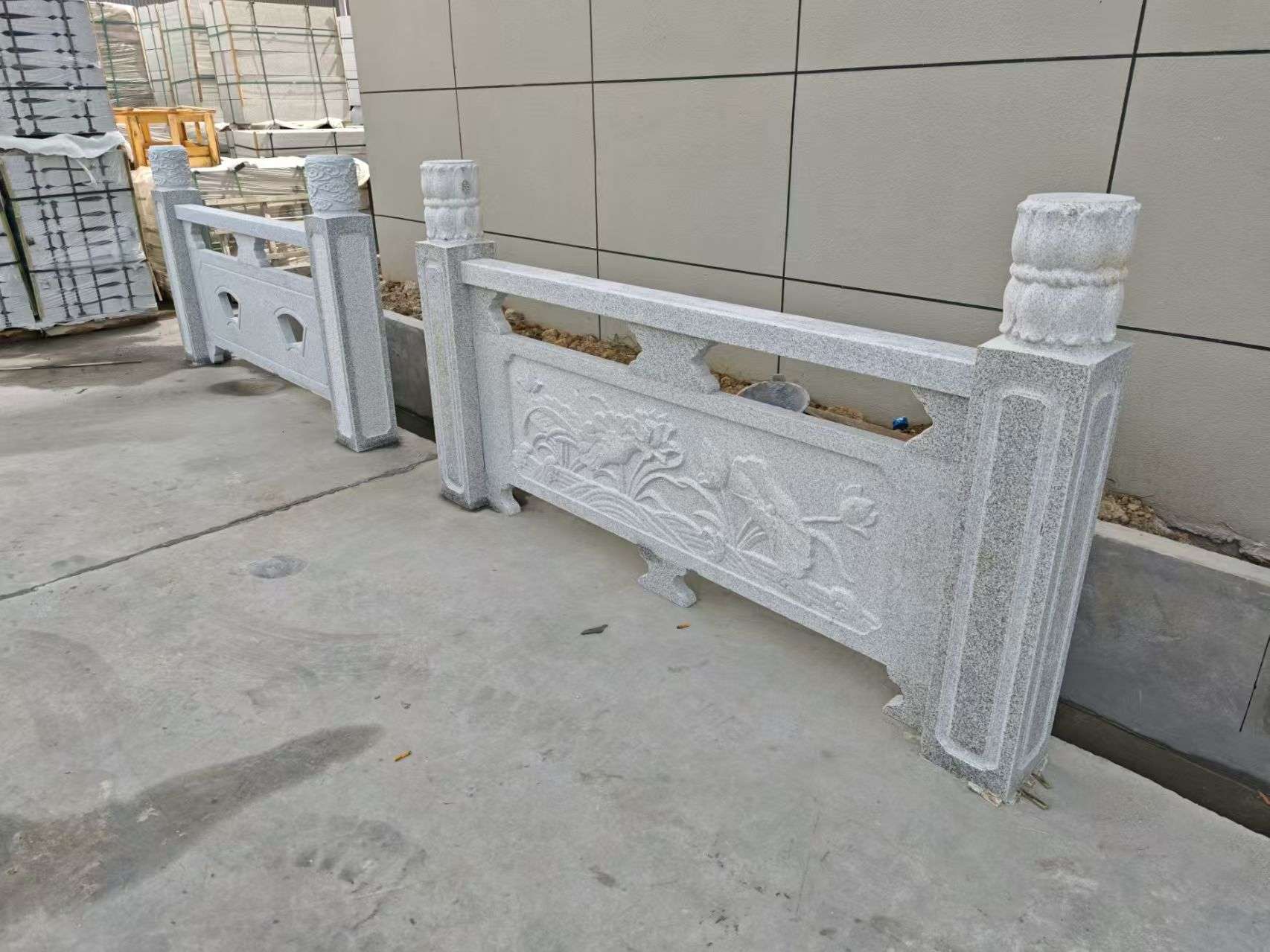 韶关芝麻白河道栏杆 石材栏杆