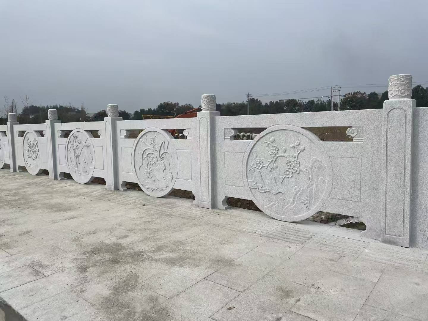 韶关芝麻白河道栏杆 石材栏杆